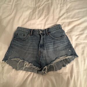 Zara Blue Jean Shorts High-Waisted Distressed